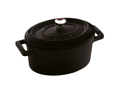 LAVA CAST IRON Mini cocotte oval black 12,5 x 10 cm with lid