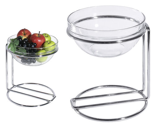 M&T Ensemble de buffet avec 2 supports et 2 bols en verre 1,8 L et 2,6 L