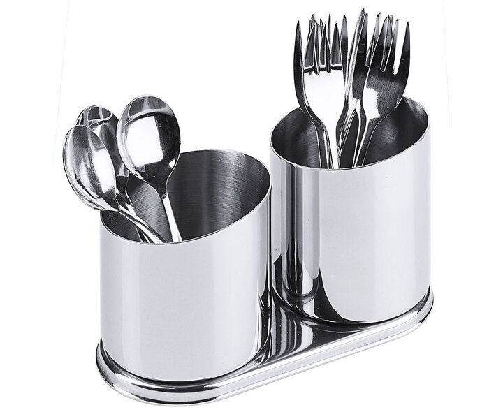 M&T Spoon - &  flatware holder tray with 2 fixed containers