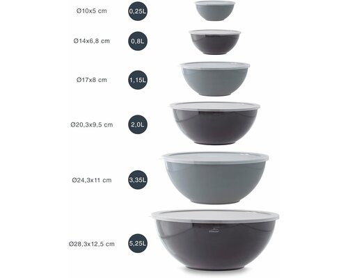 LACOR Set of 6 food bowls with lid