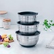 LACOR Ensemble de 3 pcs de bol de cuisine avec couvercle