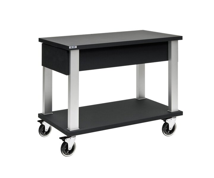 ZEPé Serving trolley black with 2 lateral flatware drawners