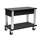 ZEPé Serving trolley black with 2 lateral flatware drawners