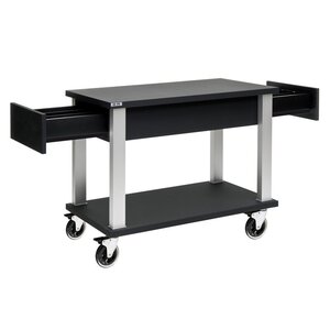 ZEPé Serving trolley black with 2 lateral flatware drawners