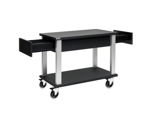 ZEPé Serving trolley black with 2 lateral flatware drawners