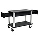 ZEPé Serving trolley black with 2 lateral flatware drawners