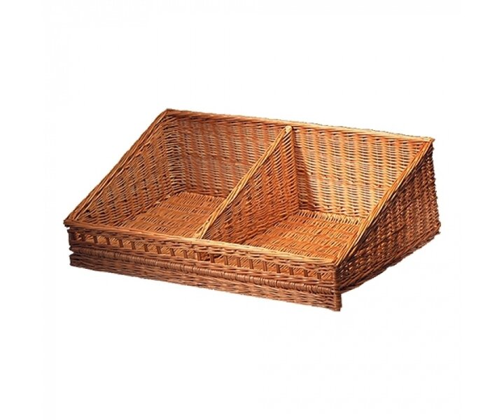 M&T Bread- & buffet wicker basket rectangular with compartment