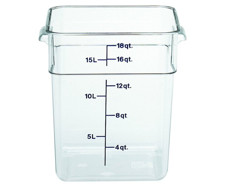 CAMBRO  Voedselcontainer polycarbonaat Camsquare® 17 liter inclusief blauw deksel