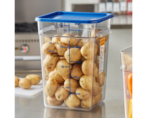 CAMBRO  Voedselcontainer polycarbonaat Camsquare® 17 liter inclusief blauw deksel