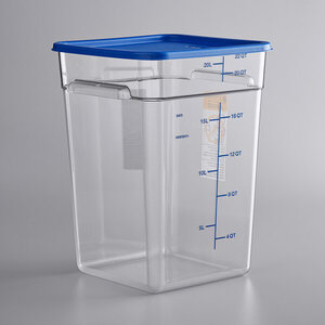 CAMBRO  Voedselcontainer polycarbonaat Camsquare® 17 liter inclusief blauw deksel