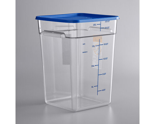CAMBRO  Voedselcontainer polycarbonaat Camsquare® 17 liter inclusief blauw deksel