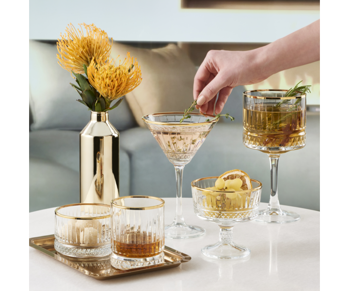 PASABAHCE Tumbler 21 cl " Elysia " with golden rim