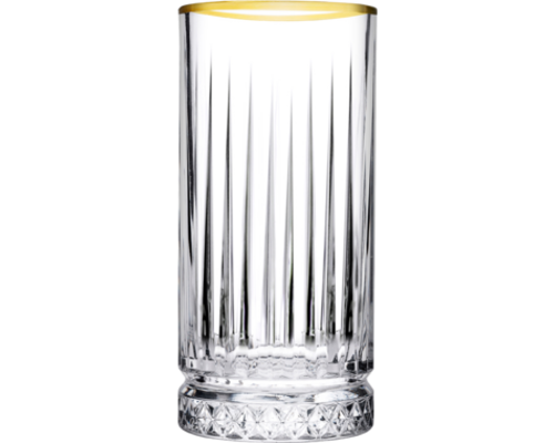 PASABAHCE Highball glass 28 cl " Elysia " with golden rim