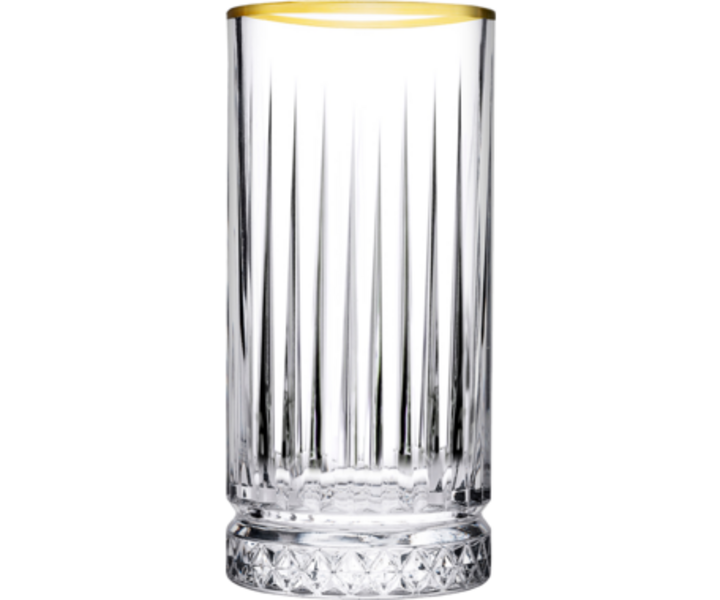 PASABAHCE Highball glass 28 cl " Elysia " with golden rim