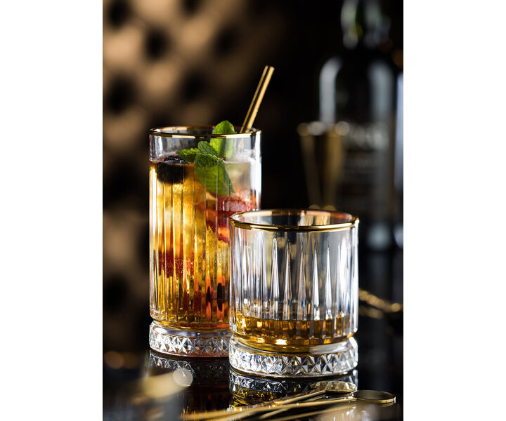 PASABAHCE Champagne saucer 26 cl " Elysia " with golden rim