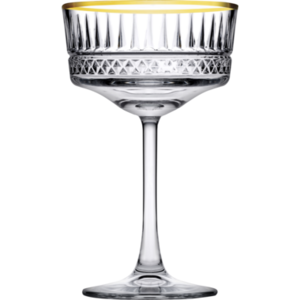 PASABAHCE Champagne saucer 26 cl " Elysia " with golden rim