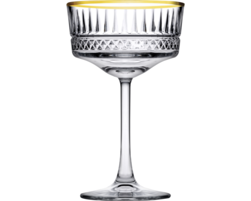 PASABAHCE Champagne saucer 26 cl " Elysia " with golden rim