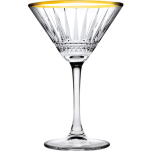 PASABAHCE Martini - cocktail glas  22 cl " Elysia " met gouden rand