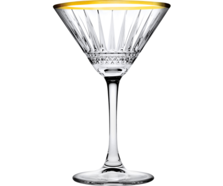 PASABAHCE Verre à Martini cocktail 22 cl " Elysia " avec bord doré