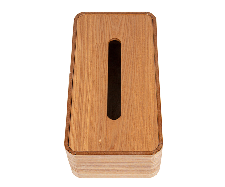 M&T Tissue houder rechthoekig model naturel hout " Pure Nature "