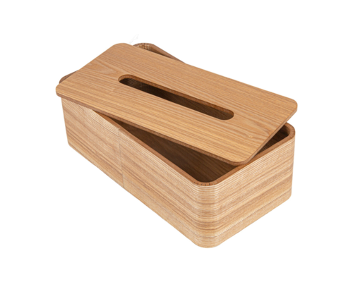 M&T Tissue houder rechthoekig model naturel hout " Pure Nature "