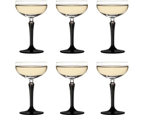 ONIS Glassware Champagne & cocktail coupe 24,5 cl  SPKSY met zwarte voet