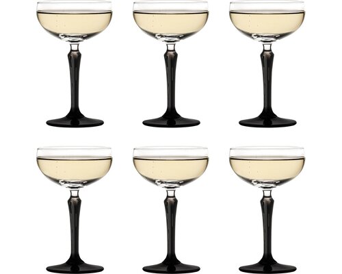 ONIS Glassware Coupe  à champagne & cocktail 24,5 cl SPKSY avec pied noir