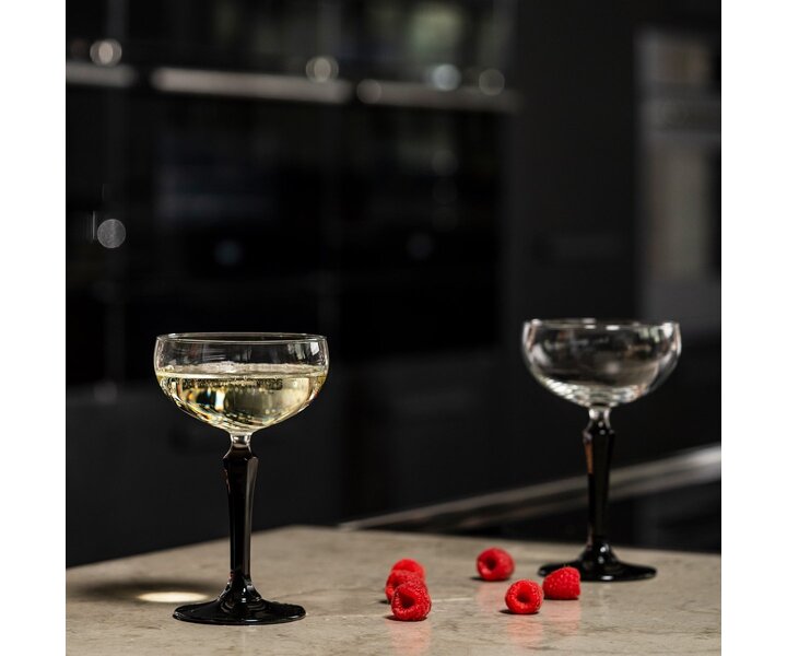 ONIS Glassware Champagne & cocktai saucer 24,5 cl SPKSY with black stem