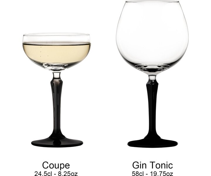 ONIS Glassware Coupe  à champagne & cocktail 24,5 cl SPKSY avec pied noir