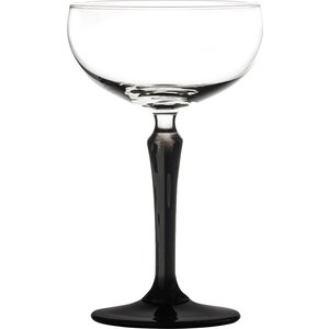 ONIS Glassware Champagne & cocktail saucer 24,5 cl SPKSY with black stem