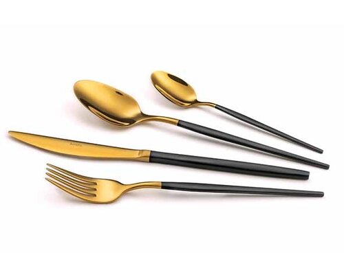 AMEFA Table fork " Soprano " black& gold PVD