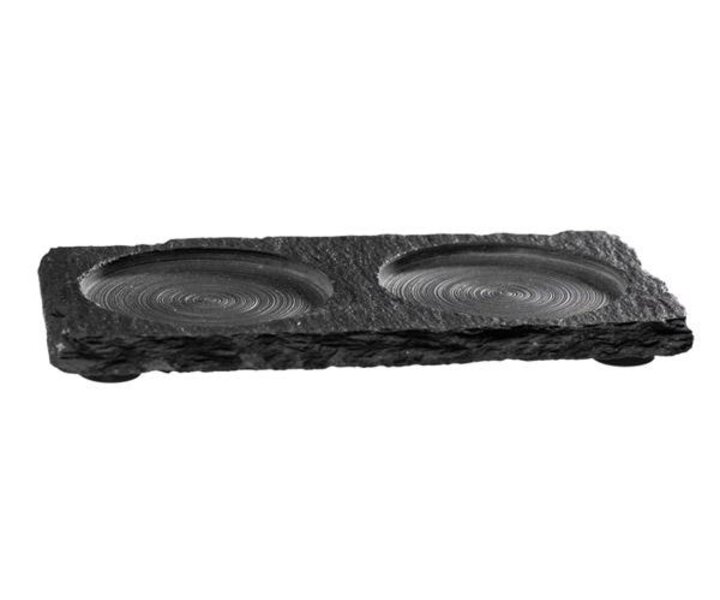 M&T Pepper- and salt mill  with black natural slate tray