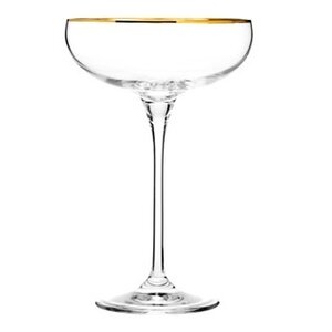 KROSNO GLASSWARE  Champagne coupe 24 cl " Harmony Gold  " met gouden rand