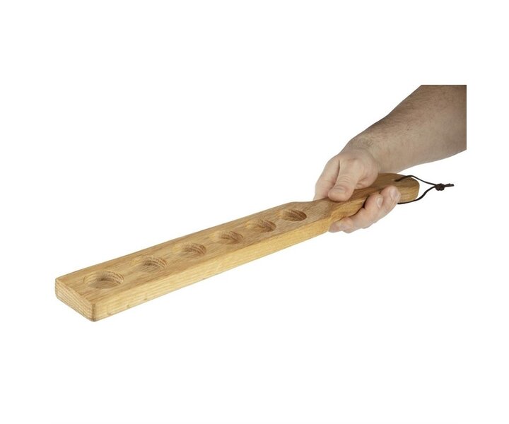 M&T Planche à servir en bois d'hetre 6 verres shot 2,5 cl inclus