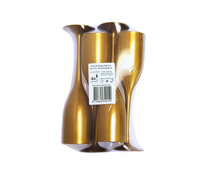 M&T Herbruikbare champagnefluit 150 ml  - Gouden