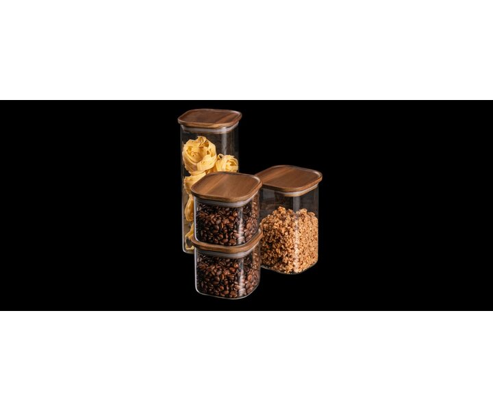 M&T Storage jar 0,5 liter glass with wooden lid