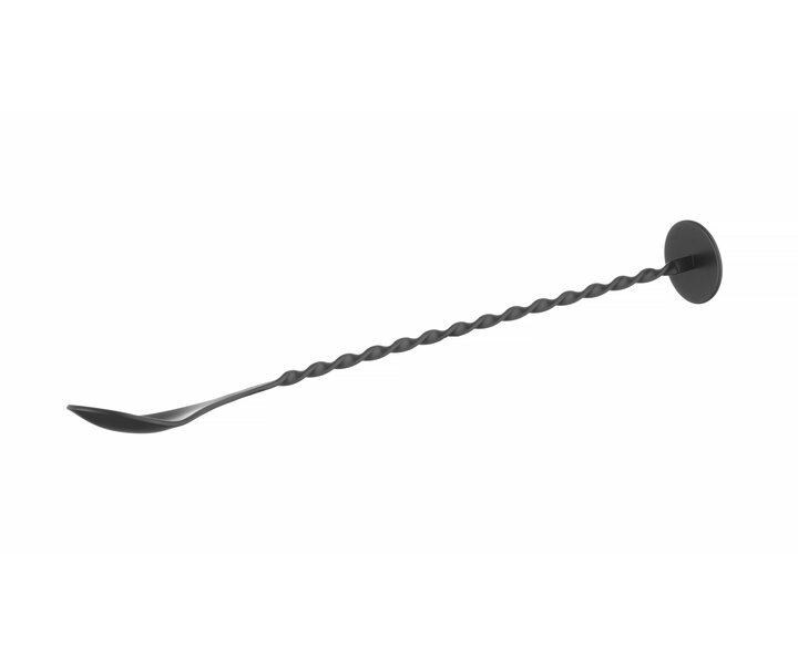 BAR UP  Cuillère de bar avec pilon mat noire  modèle torsadé