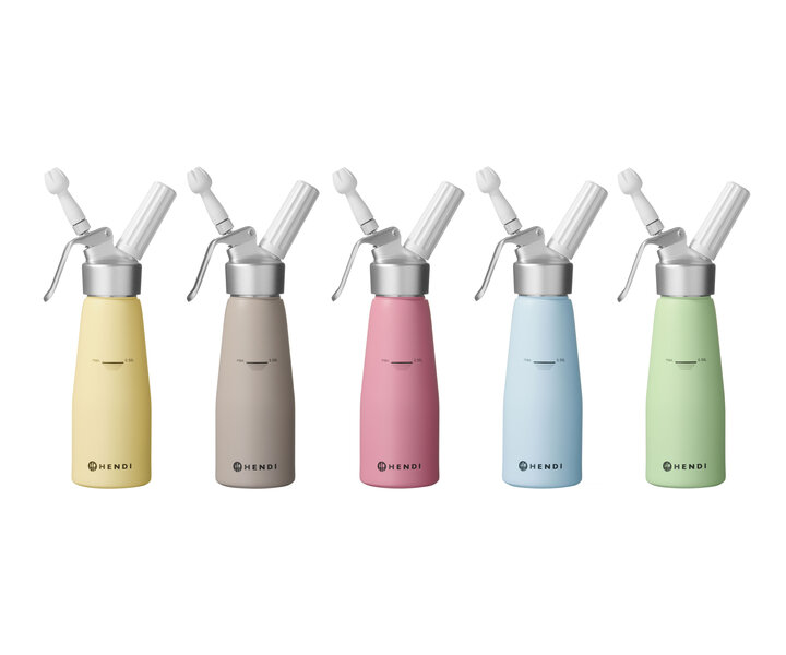 HENDI Set of 5 trendy colored creme wippers 0,5 liter