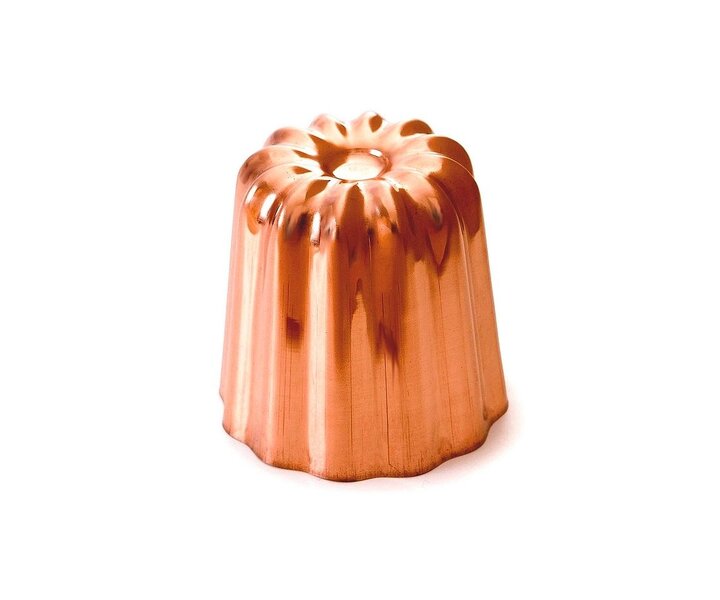 M&T Tinned copper mould for Bordeaux cannelé mold Ø 4,5cm. Height: 4,8 cm.  Price for set of 4 pieces.