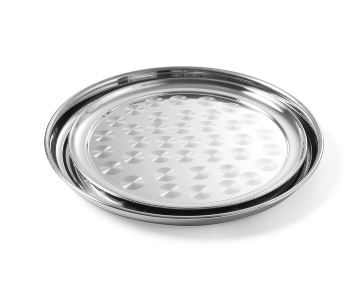 M&T Plateau de service rond en inoxydable   ⌀ 400 x (H)19 mm
