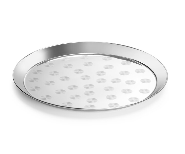 M&T Round tray 0,5 cm stainless steel  ⌀ 400 x (H)19 mm