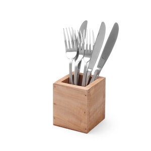 M & T  Flatware box wood 80 x 80 x (H) 95 mm