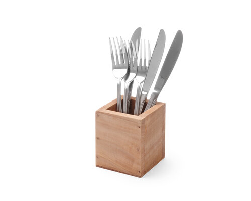 M & T  Flatware box wood 80 x 80 x (H) 95 mm