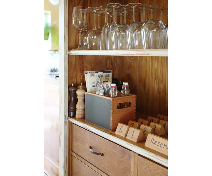 M&T Boîte à couverts et porte menu en bois  210 x 150 x (H)150 mm