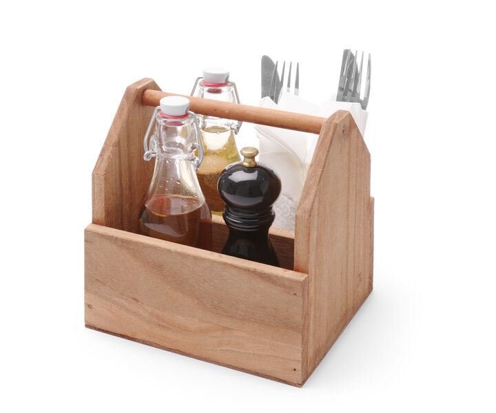 M&T Flatware caddy wood 190 x 160 x (H)200 mm