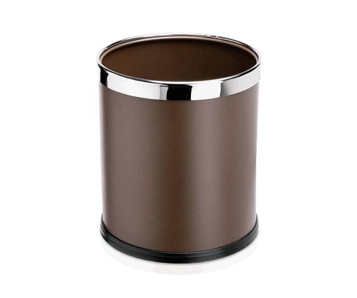 M&T Kamervuilbakje bruin metaal leder look