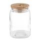 M & T  Voorraad pot 2,50 liter glas met houten deksel   " Woody "