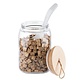 M & T  Storage jar 2,80 liter glass with wooden lid  " Woody "