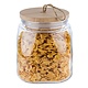 M & T  Storage jar 2,00 liter glass with wooden lid  " Woody "