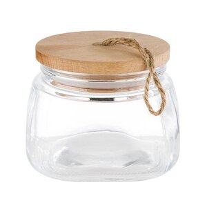 M&T Storage jar 0,65 liter glass with wooden lid